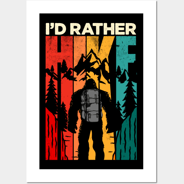 Bigfoot Hiking Lover Wall Art by RichyTor